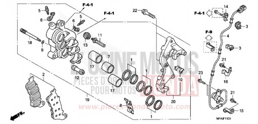 MACHOIRE DE FREIN AVANT D. (CBF1000A/T/S) CBF1000A9 de 2009